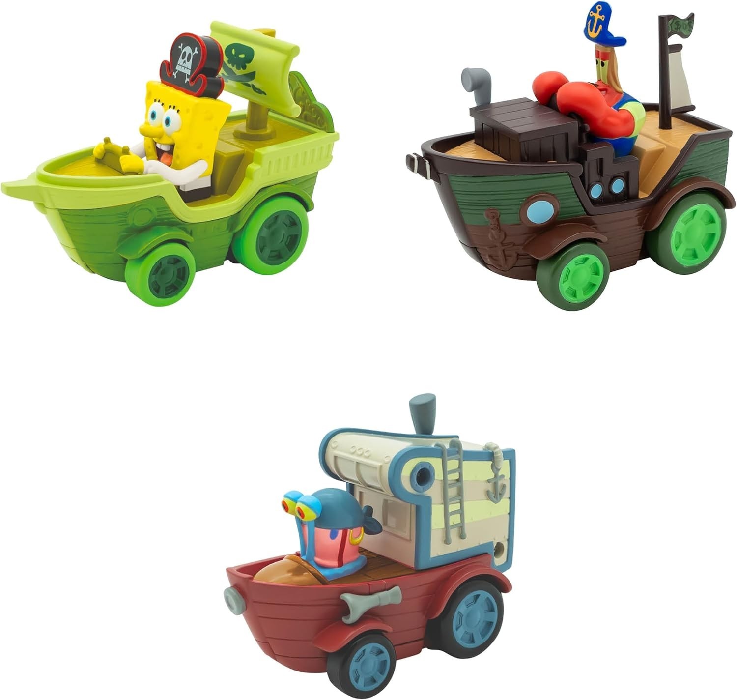 Spongebob Squarepants Collectible 3 Piece Push-Car Set
