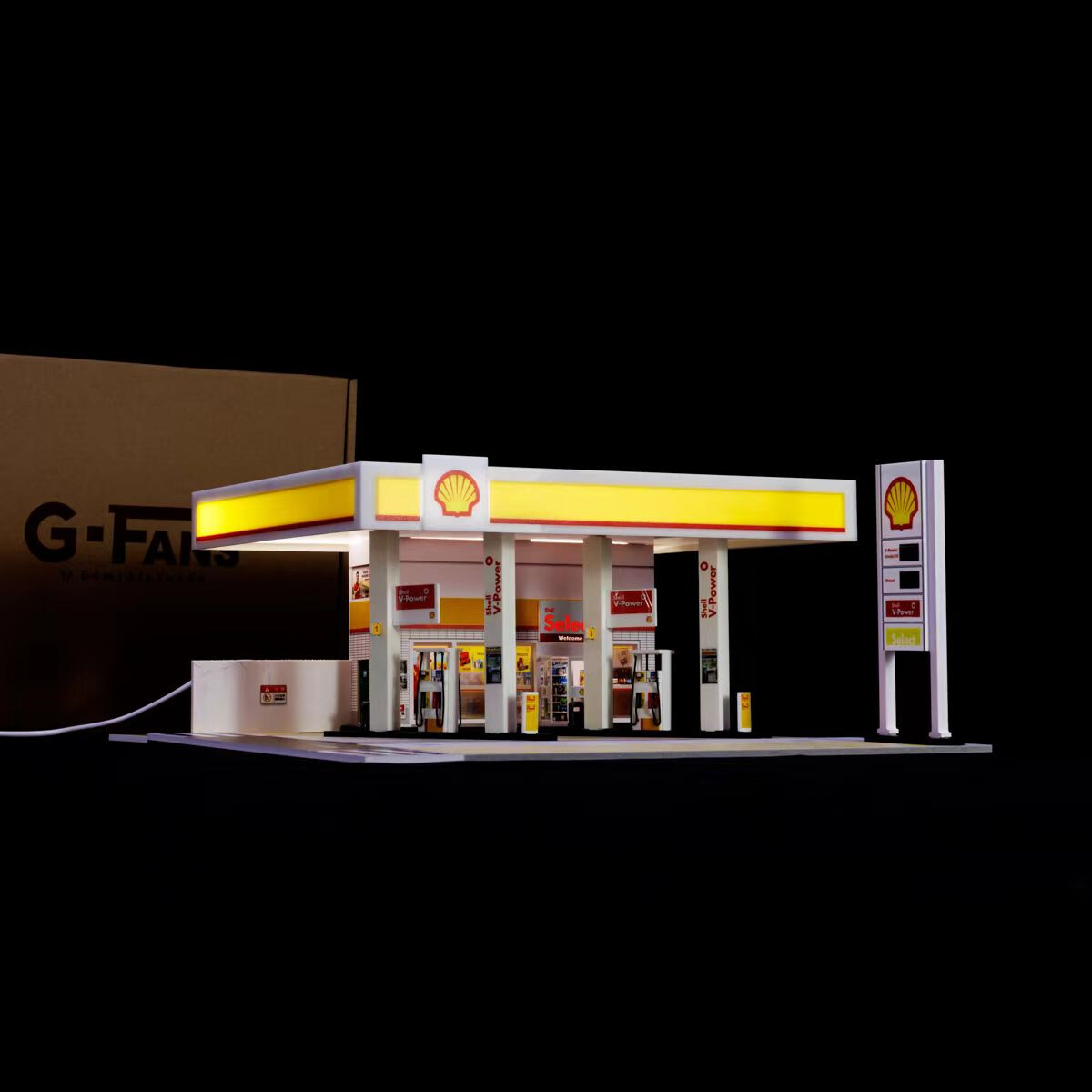 1:64 Diorama Car Garage Scene Model LED City Street Shop Model Collection Gifts