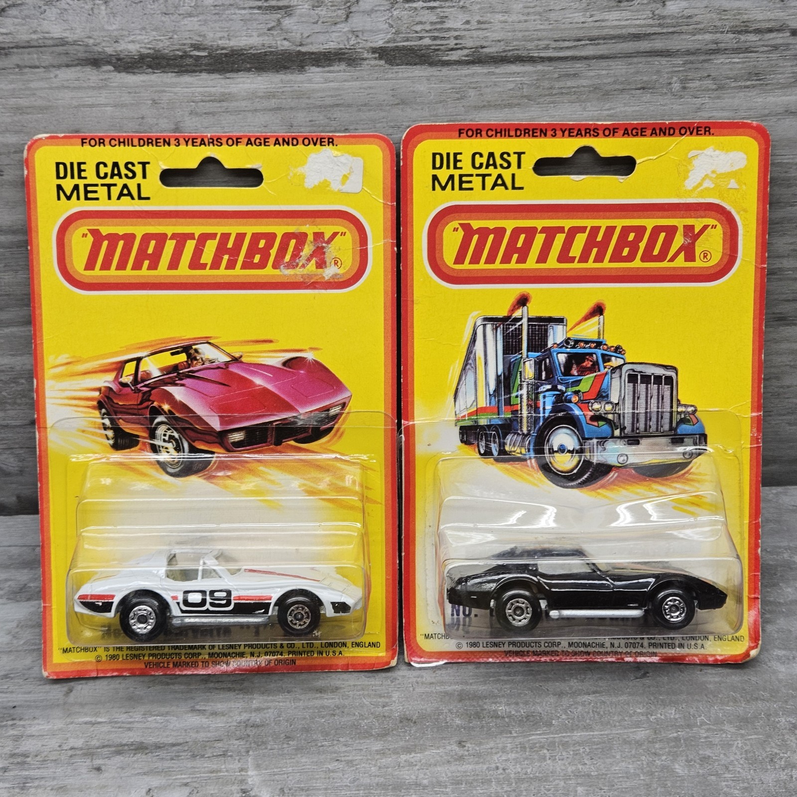 Matchbox Superfast Chevy Corvette Lot (2) White Black 1979 Sealed