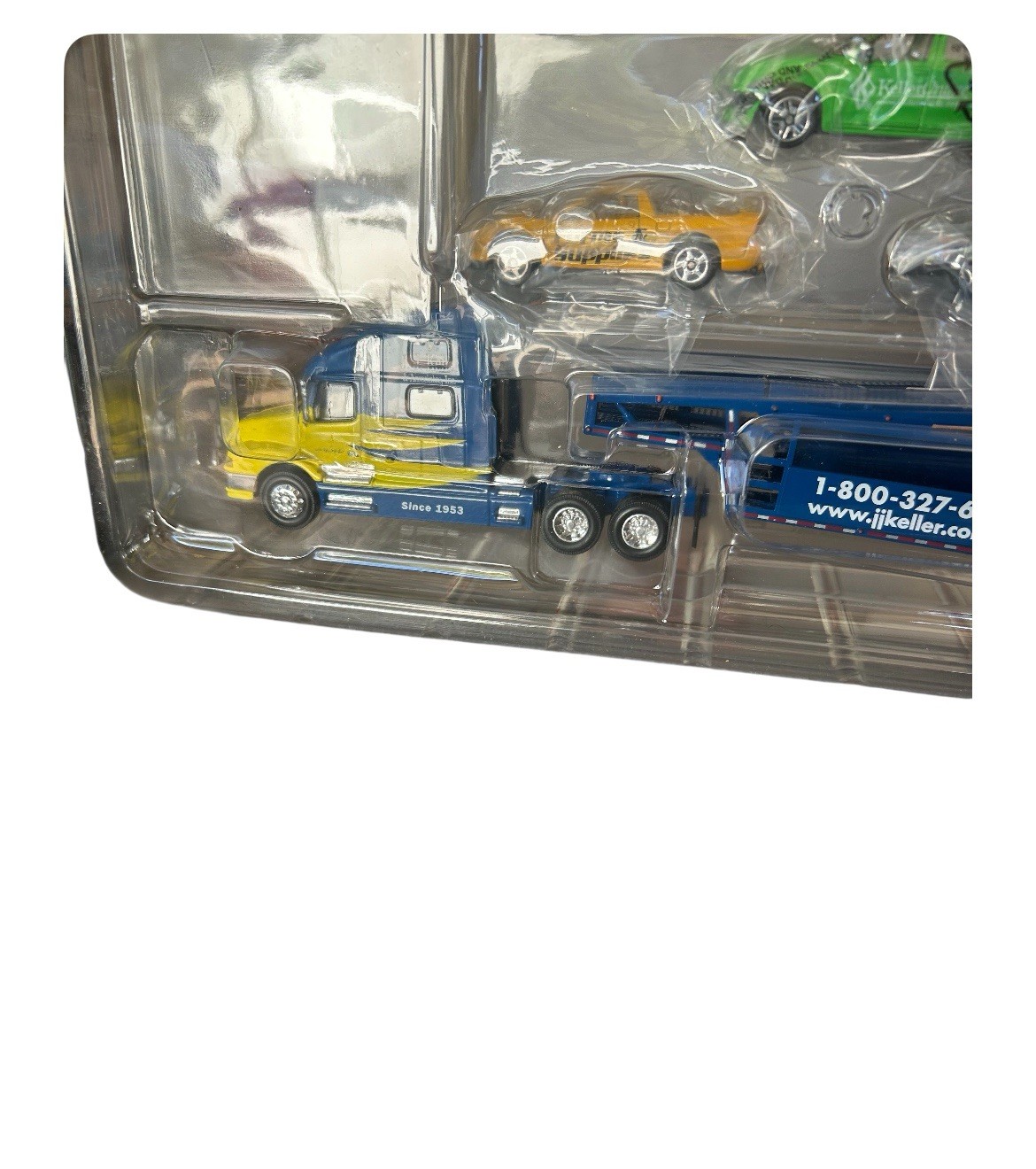 SpecCast J.J. Keller 1:64 Volvo VNL 770 Cab, Miller Multi Vehicle Transport READ
