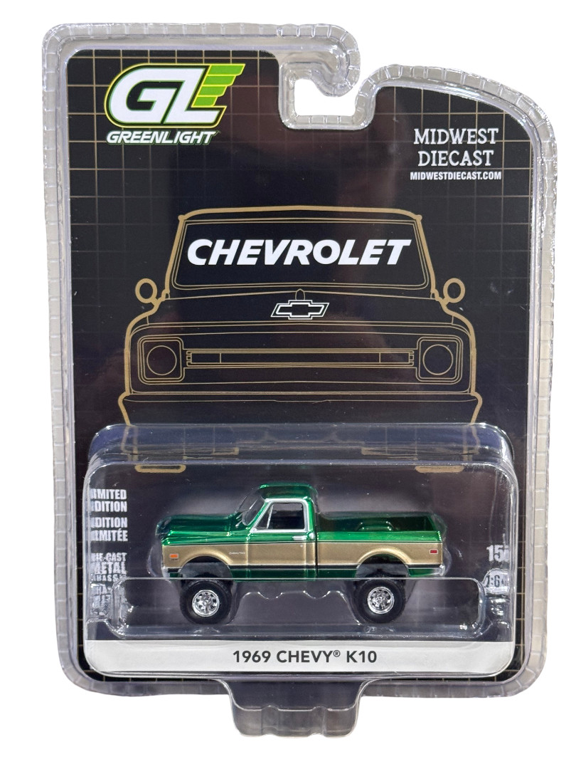 Greenlight CHASE Midwest Diecast Exclusive 1969 Chevy K10 Lifted 1/64 51687-B
