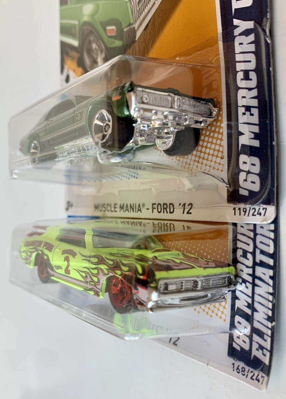 Hot Wheels 2012 KMART COLOR VARIATIONS ‘68 Mercury Cougar ‘69 Cougar Eliminator
