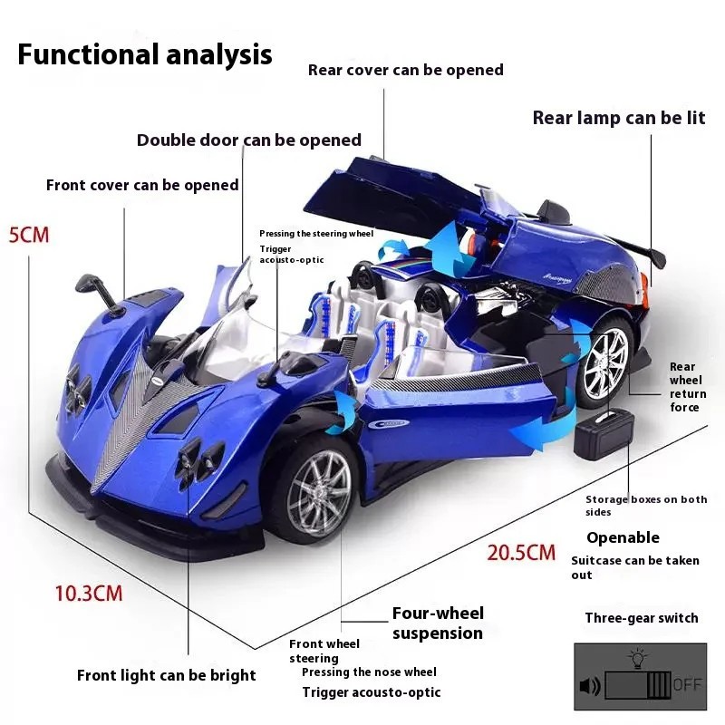 1:24 Pagani Zonda Car Model Alloy Convertible Sports Car Ornaments Car Model