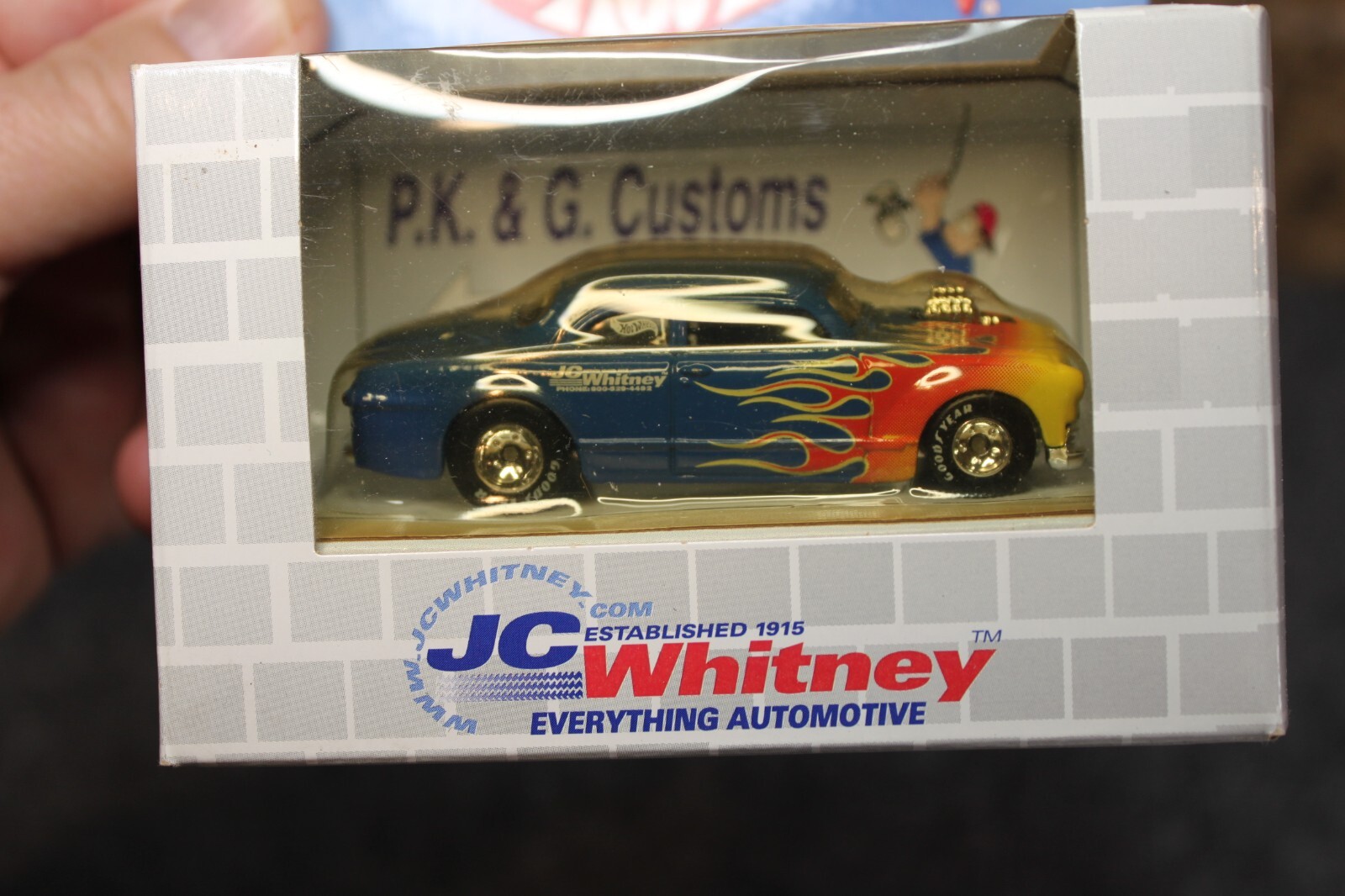 Hot Wheels JC Whitney PK&G Customs Blue Special Edition Hot Rod Car Sealed