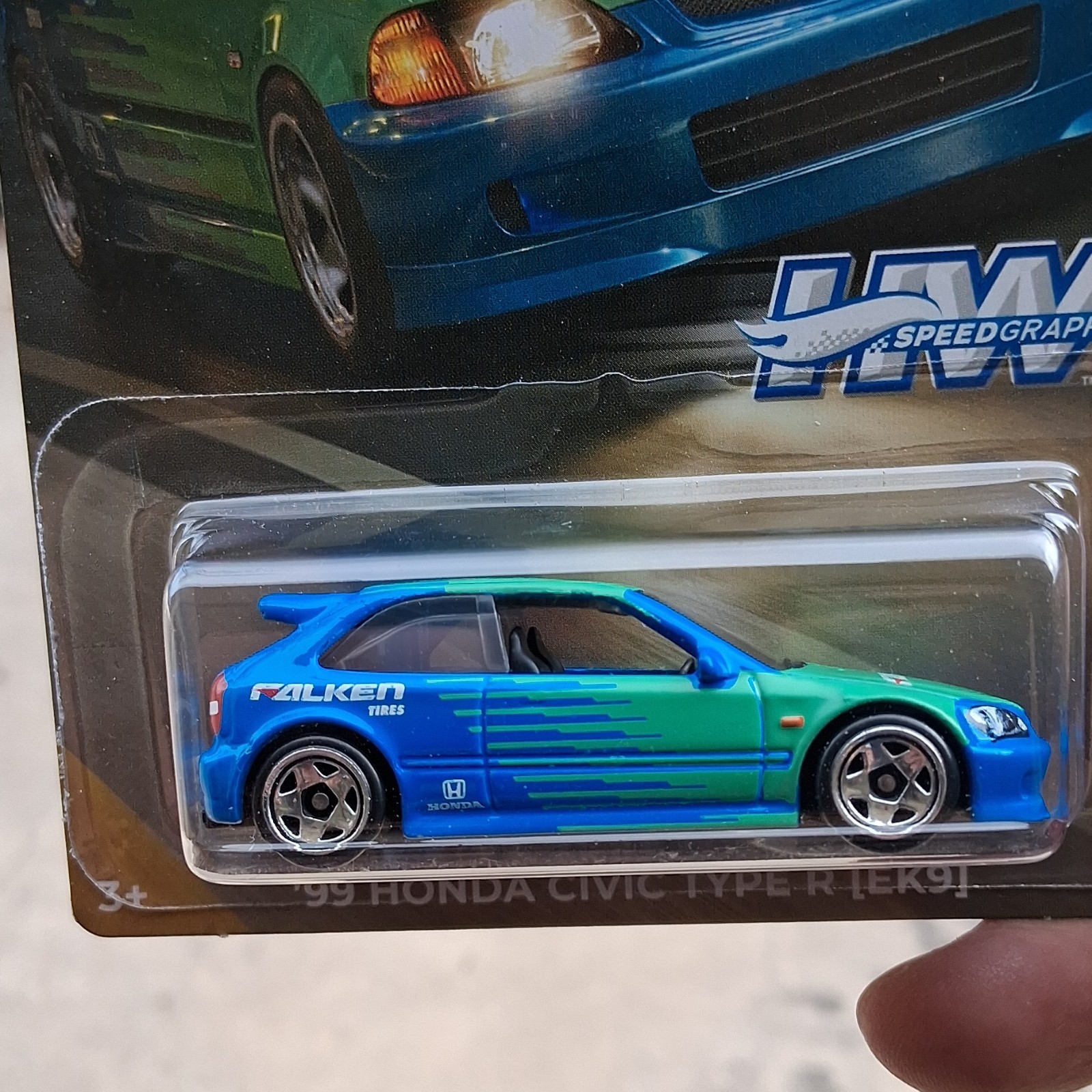 Hot Wheels Honda Civic Type R EK9 1999 1:64 Green Blue Diecast Car Boys Girls