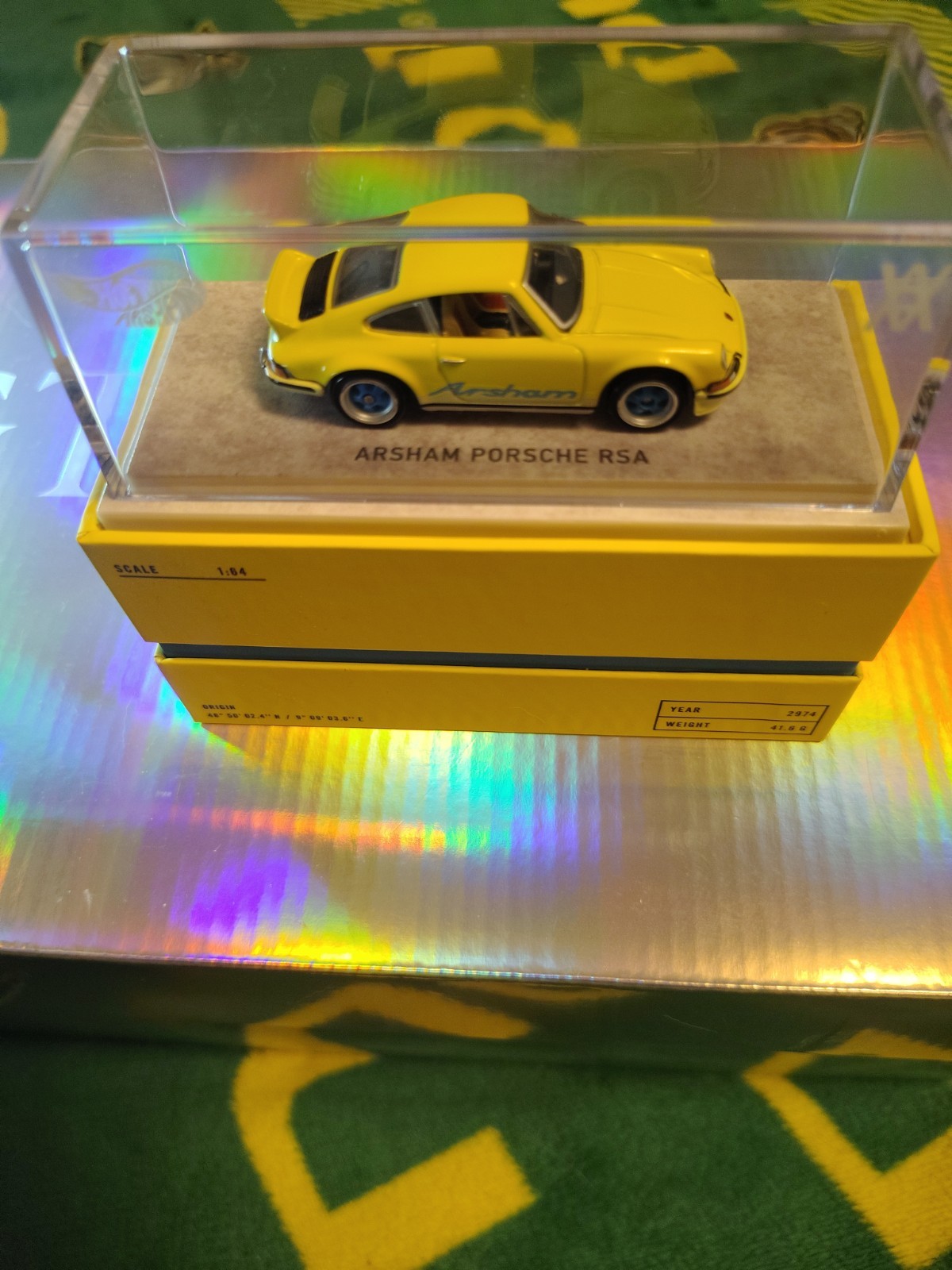 Hot Wheels Daniel Arsham 1973 PORSCHE 911 RSA Yellow 1:64 Mattel Creations JGK64