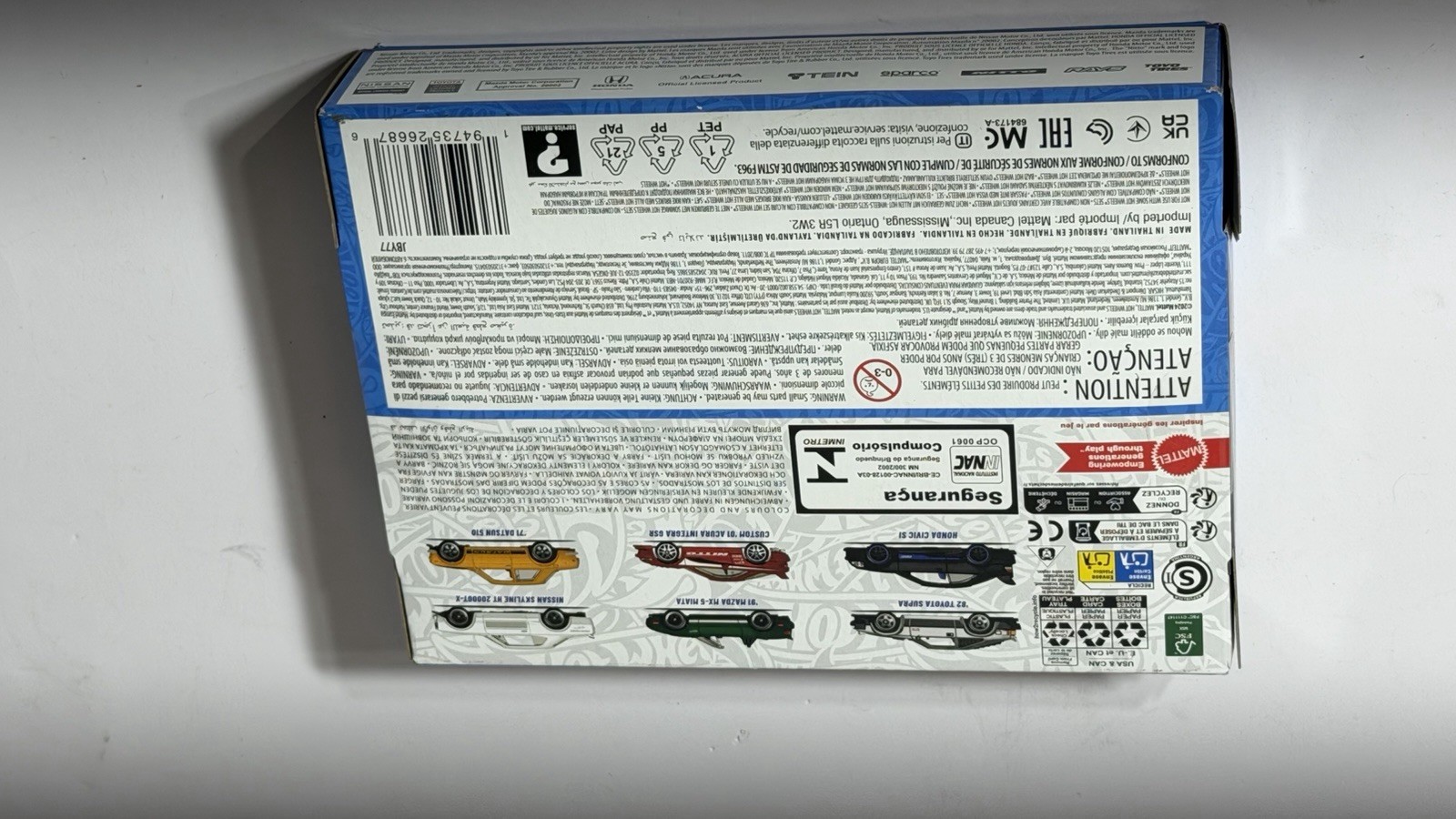 Hot Wheels Silver Series 6 Pack JDM Set Toyota Supra Nissan Skyline Honda Civic