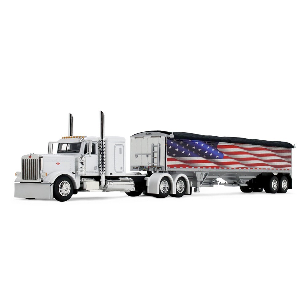 PETERBILT 389 W/SLEEPER & GRAIN TRAILER “USA 250” 1/64 BY DCP/FIRST GEAR 69-2368