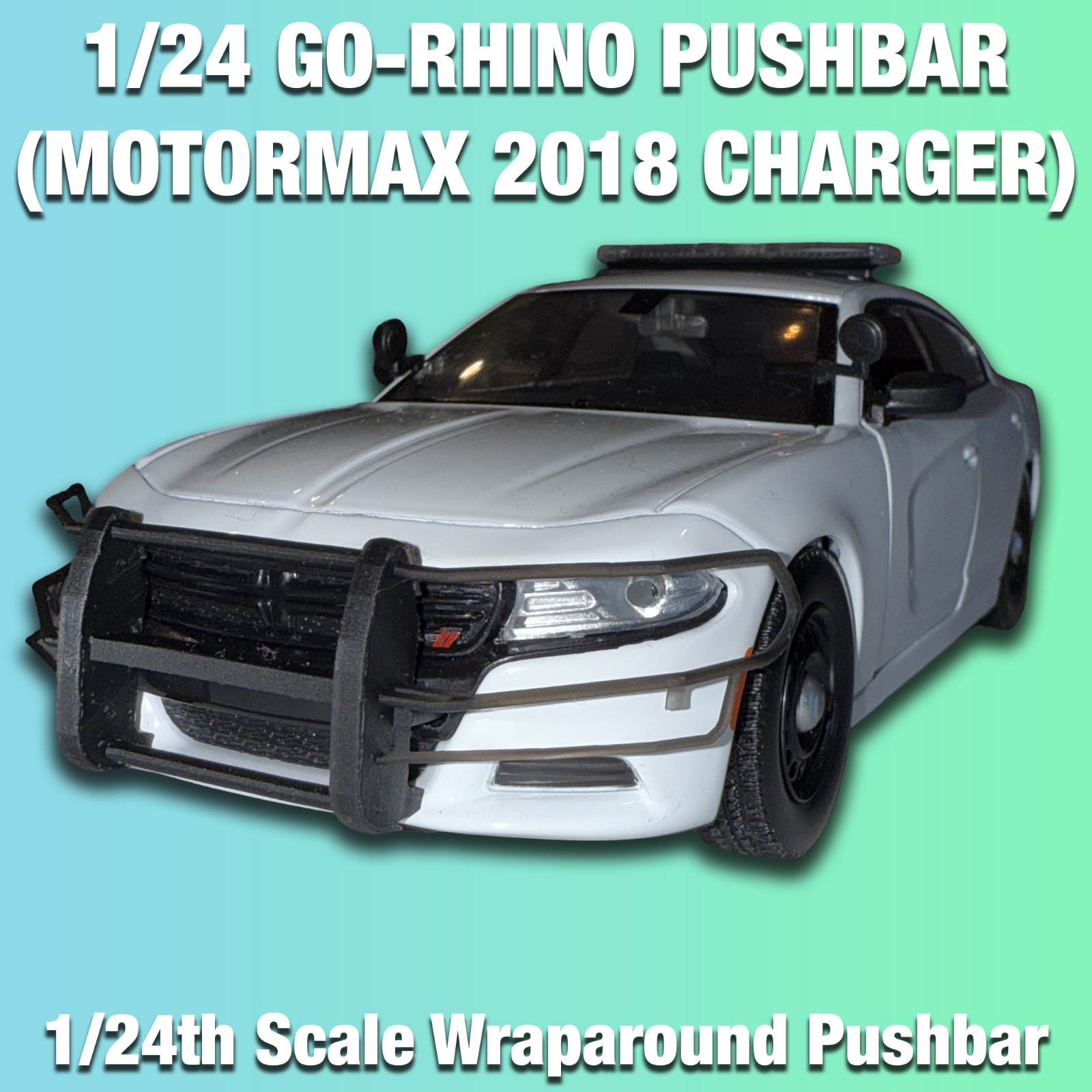 1/24 Motormax 2018 Charger Wraparound Pushbar (Go-Rhino)