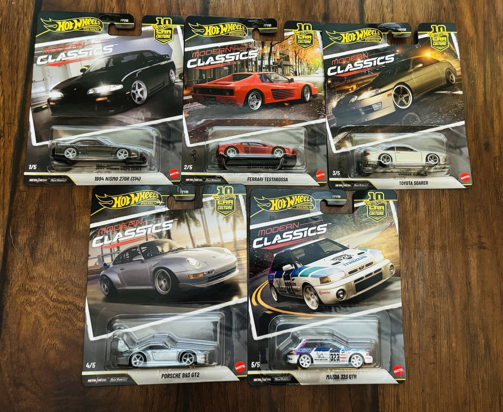 New Hot Wheels Premium Car Culture Modern Classics Set Of 5 Die Cast Cars