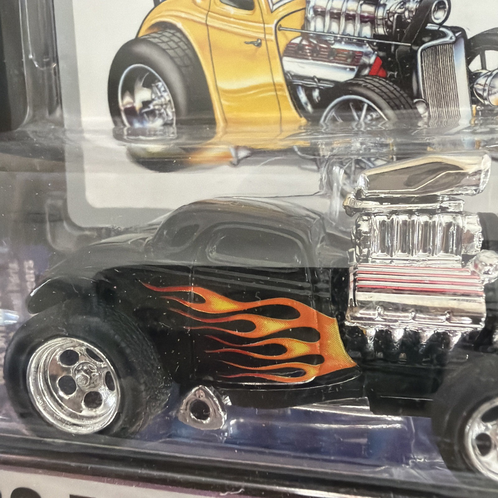 🔥1933😎Ford Coupe🖤Black❤️Red🔥Flames Muscle💪🏼Machines 1/64 Diecast