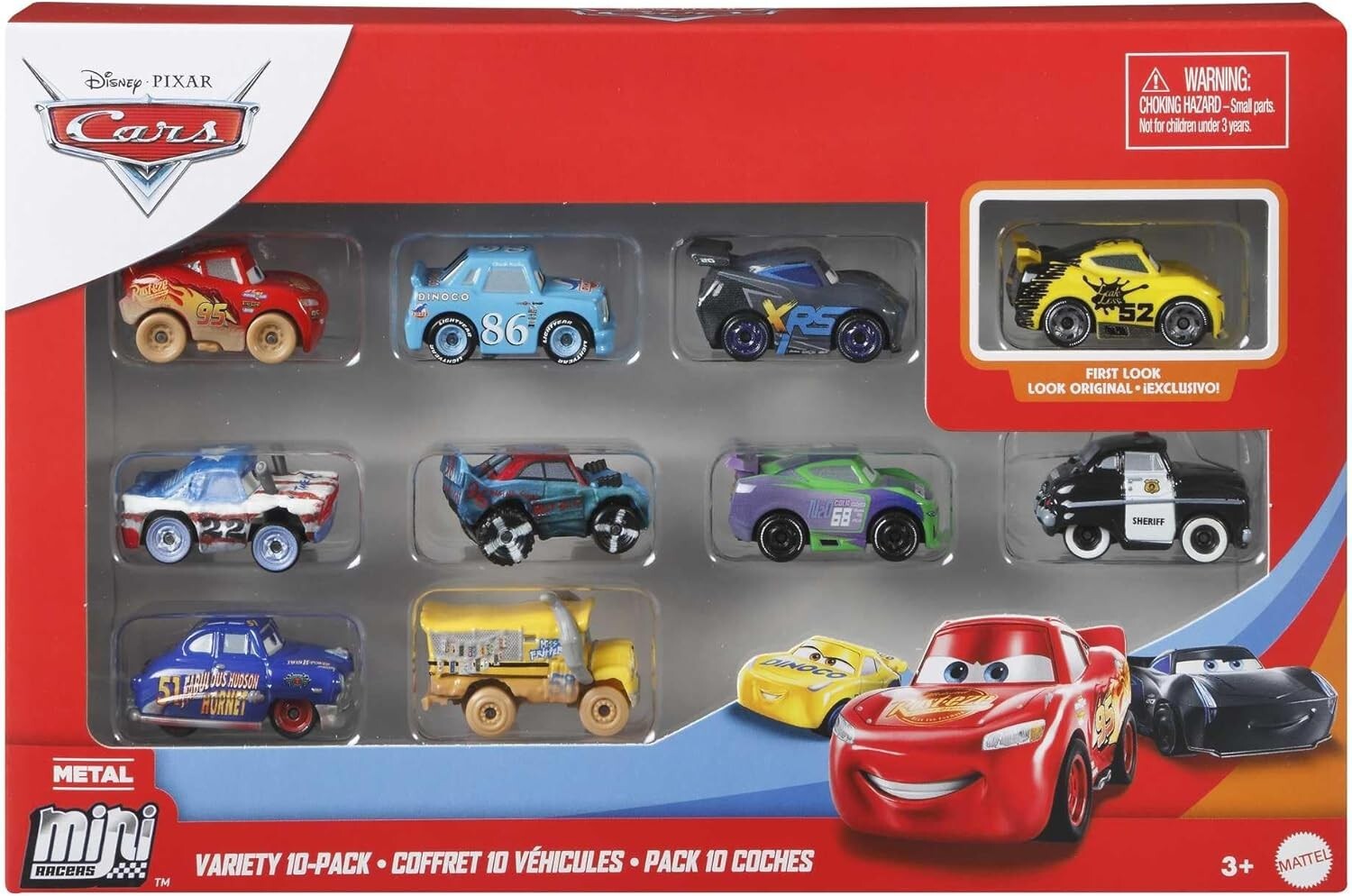 Mattel Disney and Pixar Cars Die Cast Mini Racers 10 Pack, Styles May Vary