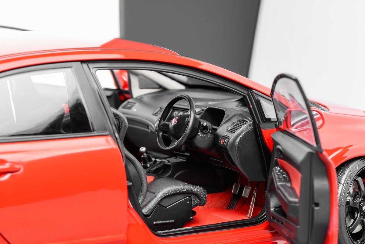 MotorHelix 1/18 Honda Civic Type R FD2 MUGEN RR Model Car Red Toys Gifts Display