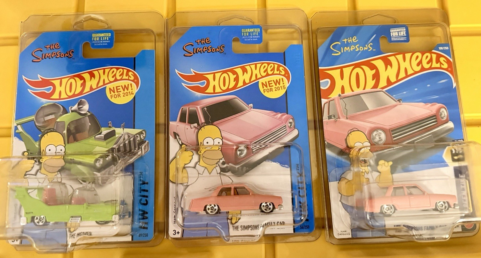 Hot Wheels The Simpsons Car Lot Set Of 3 Homer Family Sedan Diecast