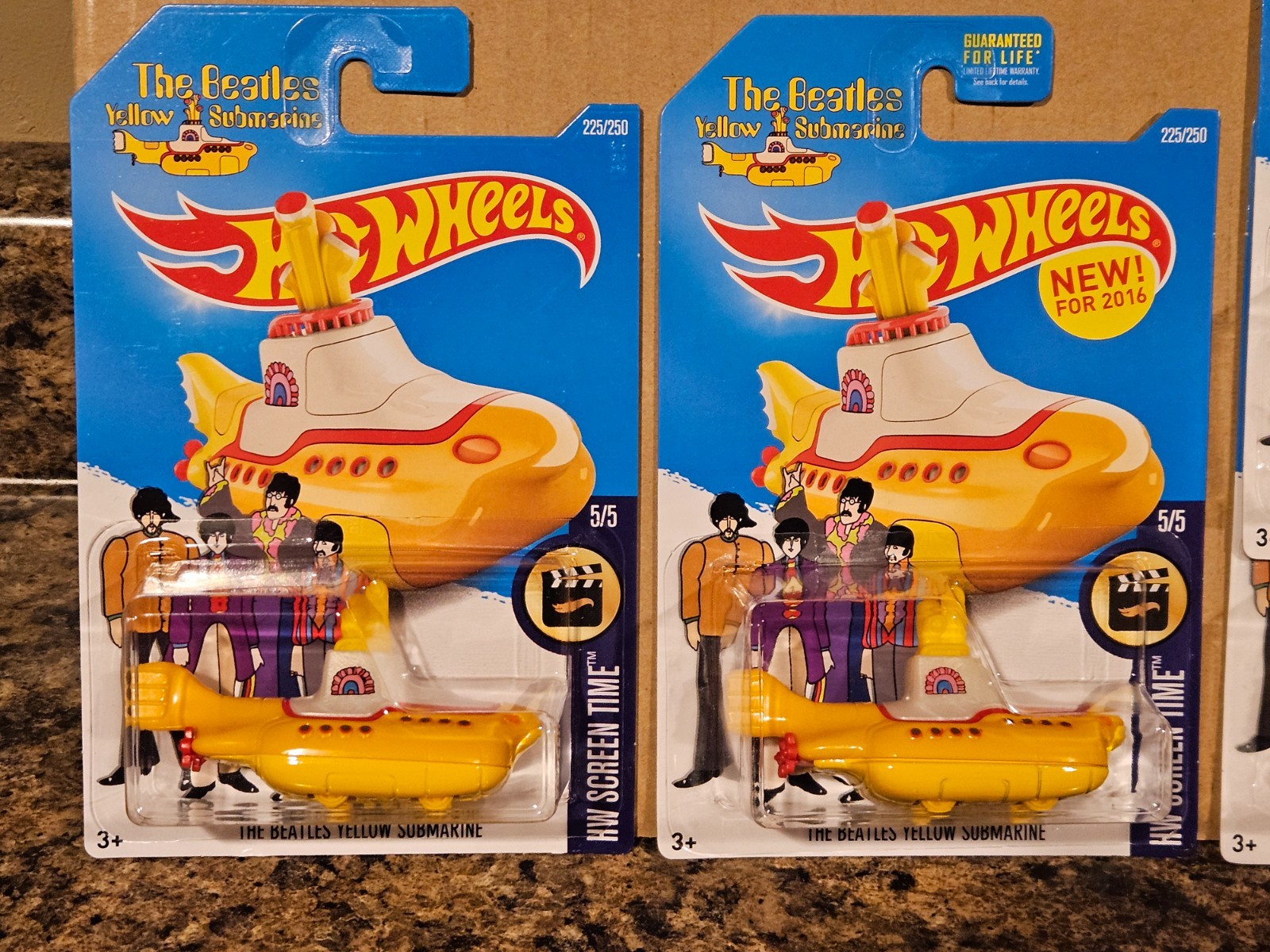 Hot Wheels Lot of 4 The Beatles Yellow Submarine New Models Screen Time
