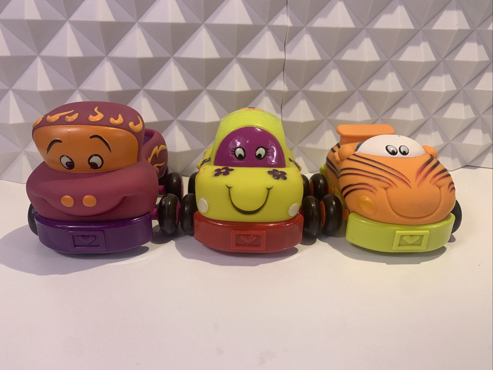 3 BATTAT Parents Pull Back and Go Cars Soft Vinyl