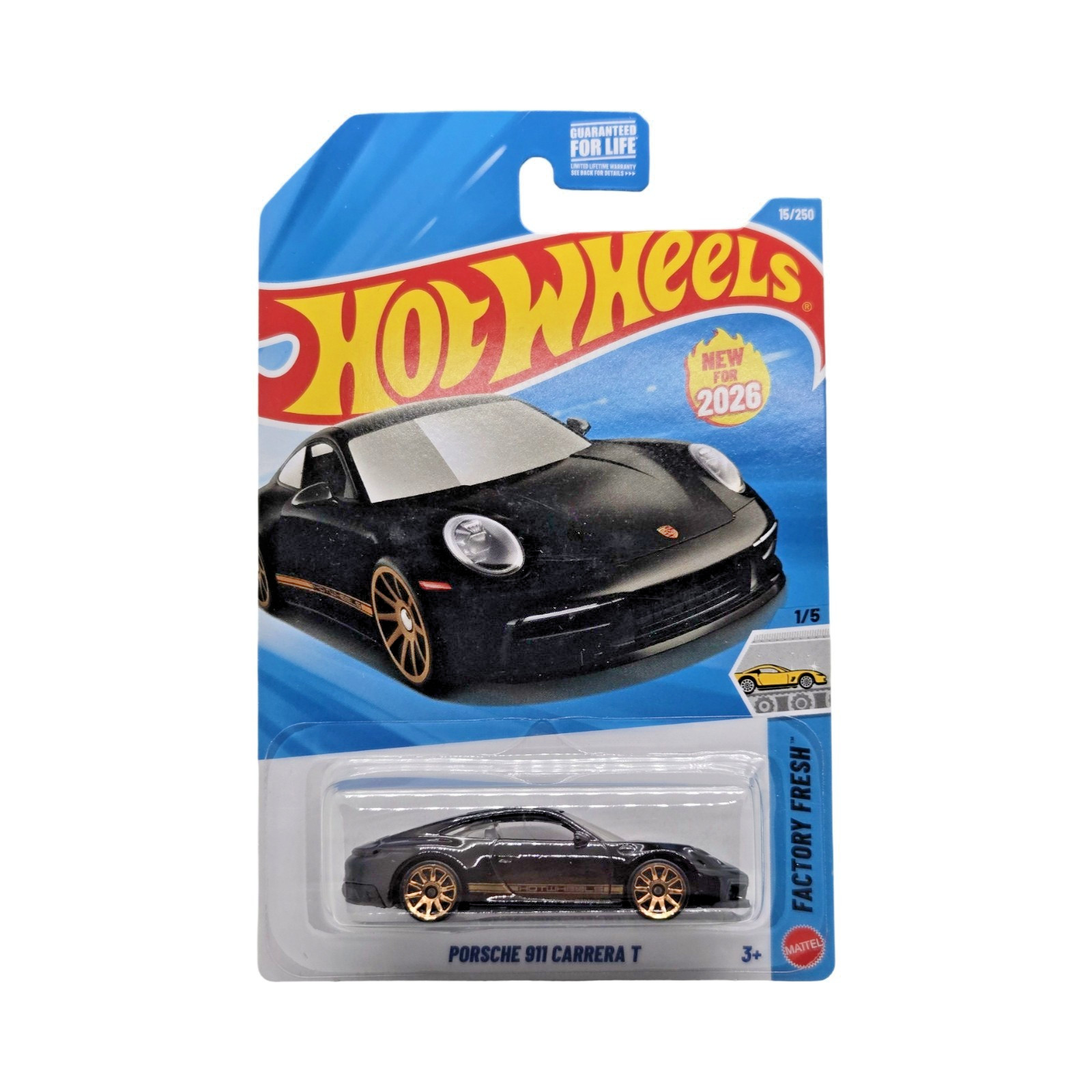 2026 Hot Wheels Porsche 911 Carrera T #15 Gloss Black