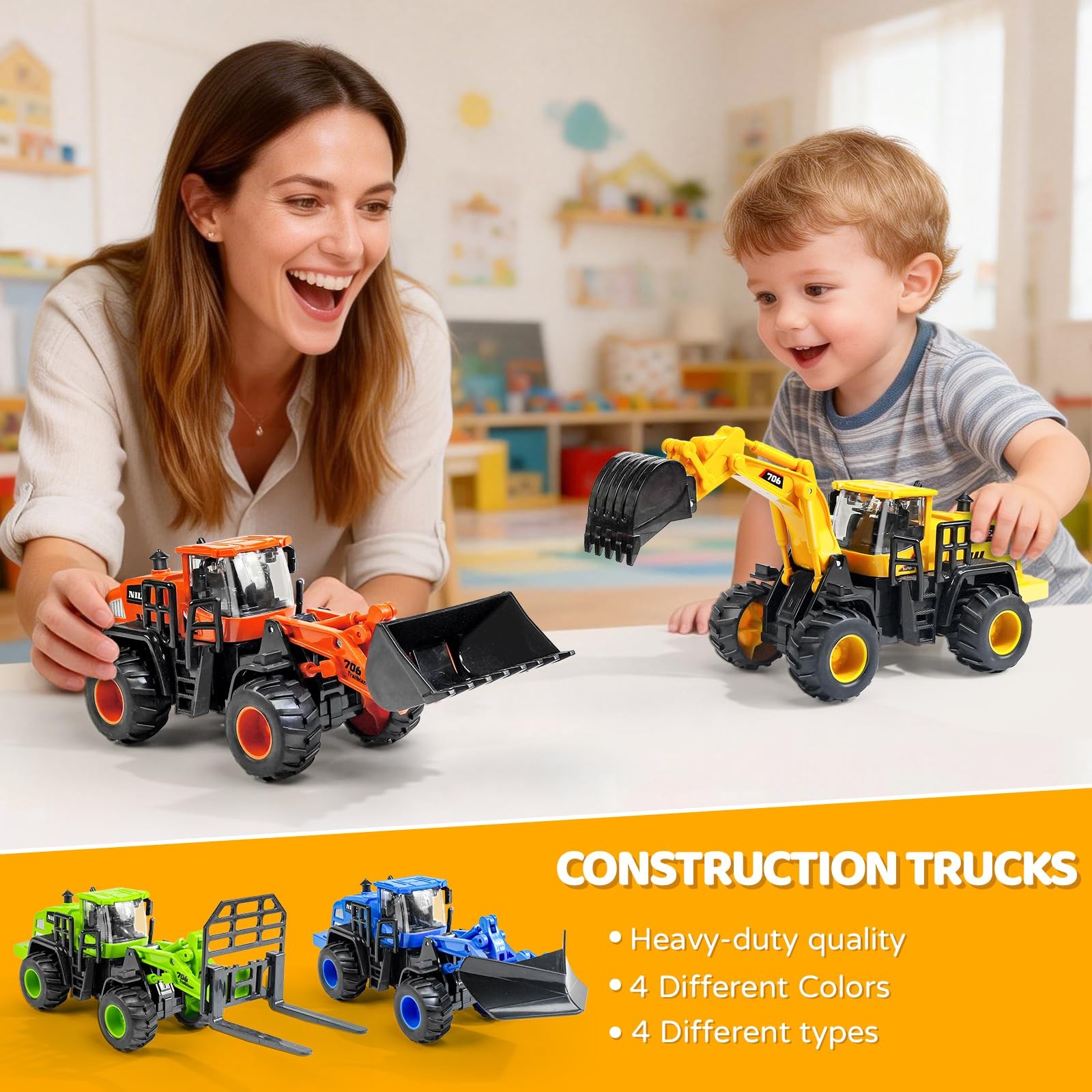 Construction Truck Toys for 3 4 5 6 7 8 Years Old Boys, Truck Vehicles Sand S…