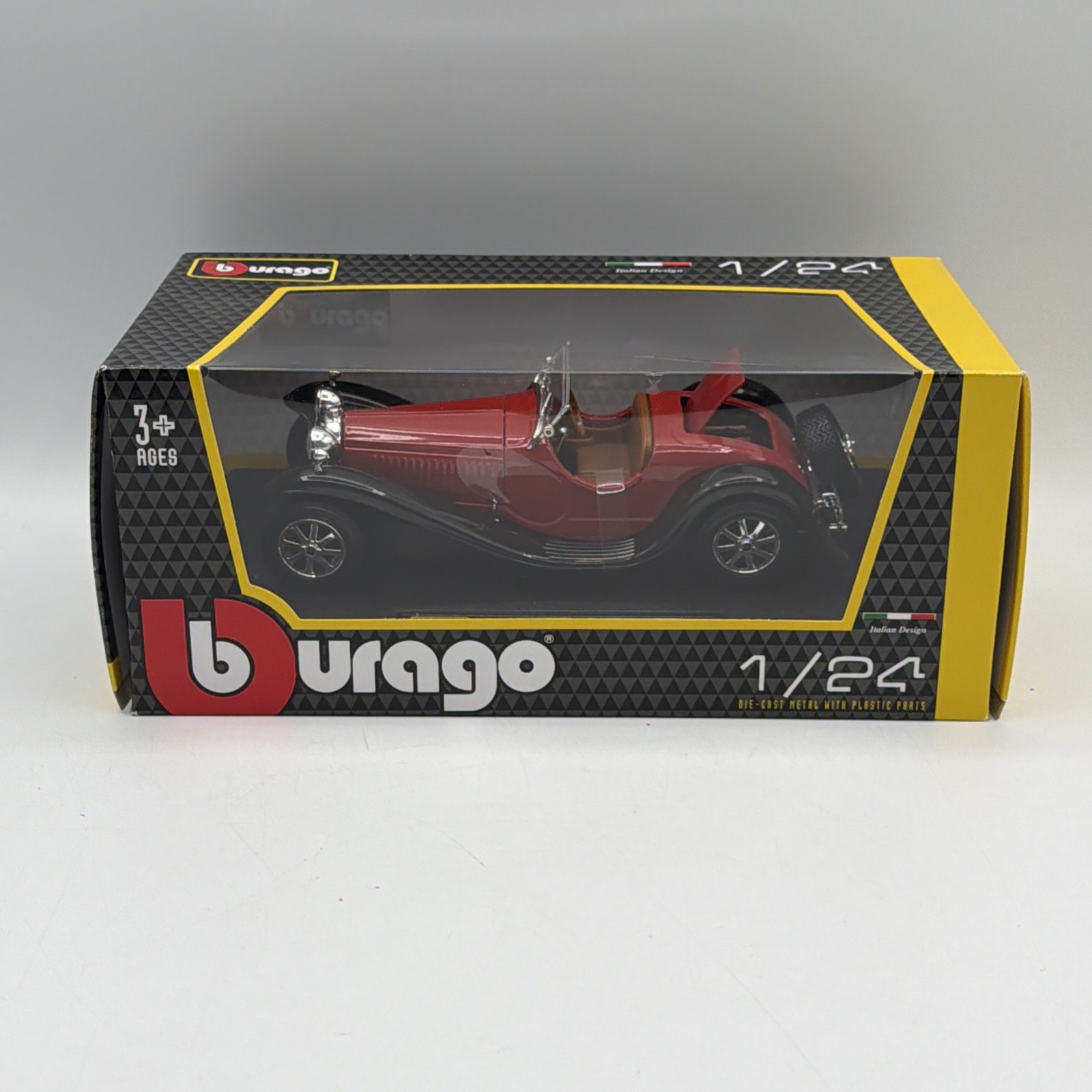 Bburago Diecast 1:24 1932 Bugatti Type 55 Convertible Car With Stand & Box
