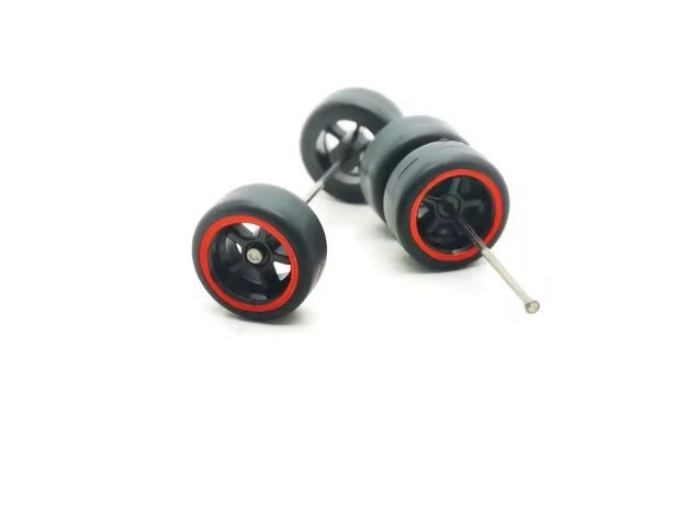 5 Spoke (A) 1:64 Custom Wheel Sets Rubber Tires for Diecast Wheel Swaps
