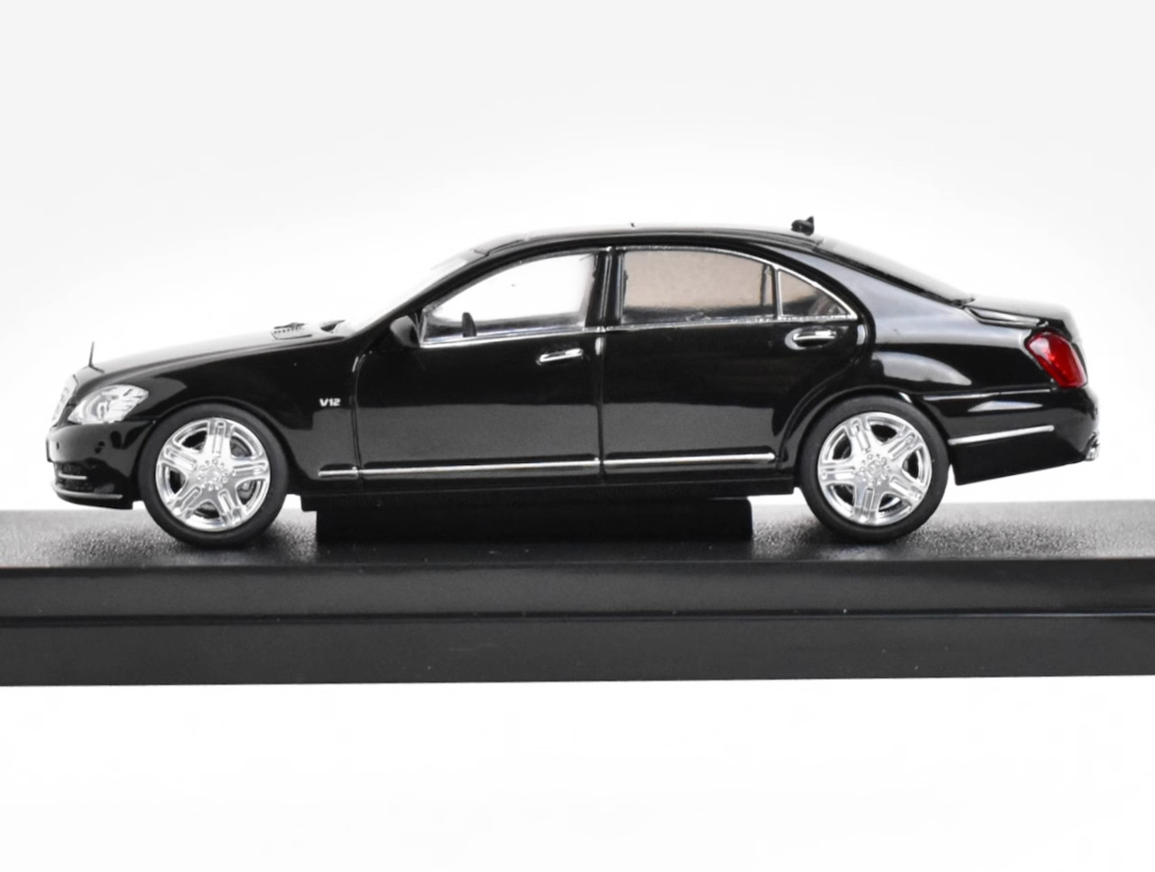 MH 1:64 Black S-Class S600L W221 Luxury Sedan Sport Model Diecast Collect Car