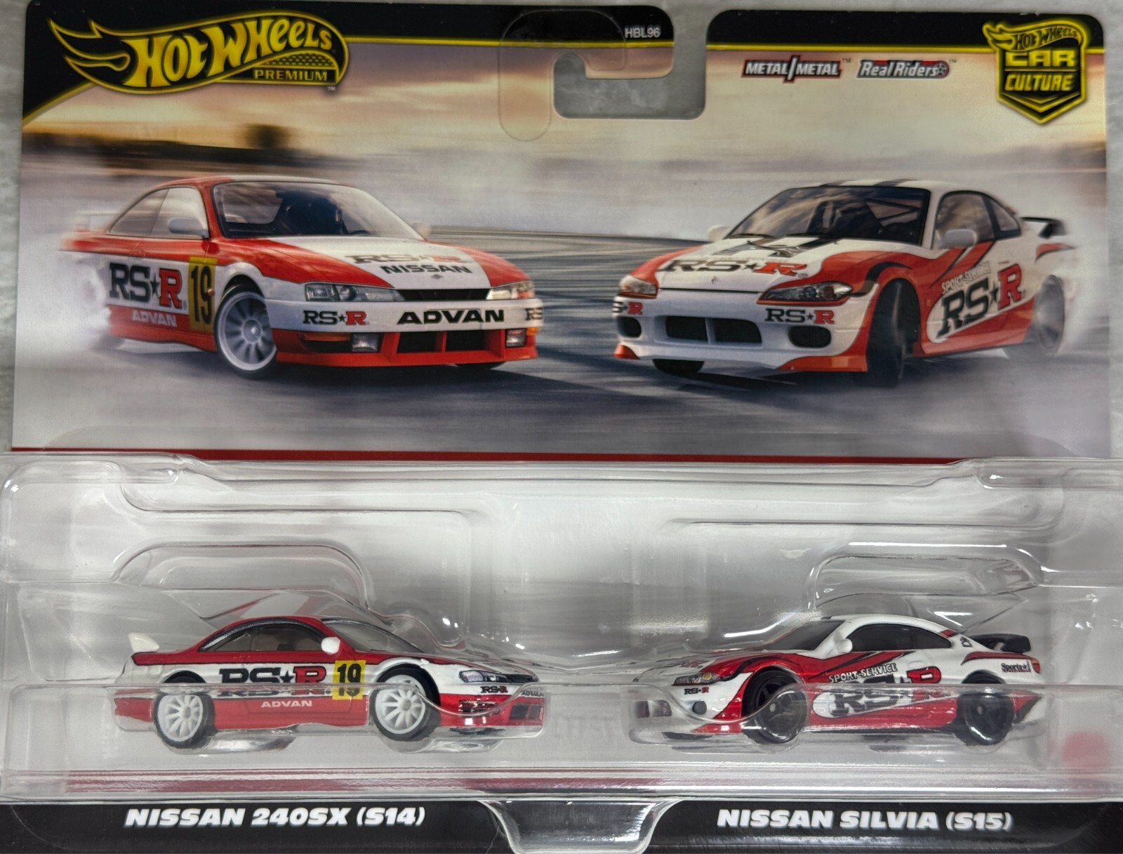 Hot Wheels Premium Car Culture Twin 2 Pack Nissan 240SX S14 & Nissan Silvia S15
