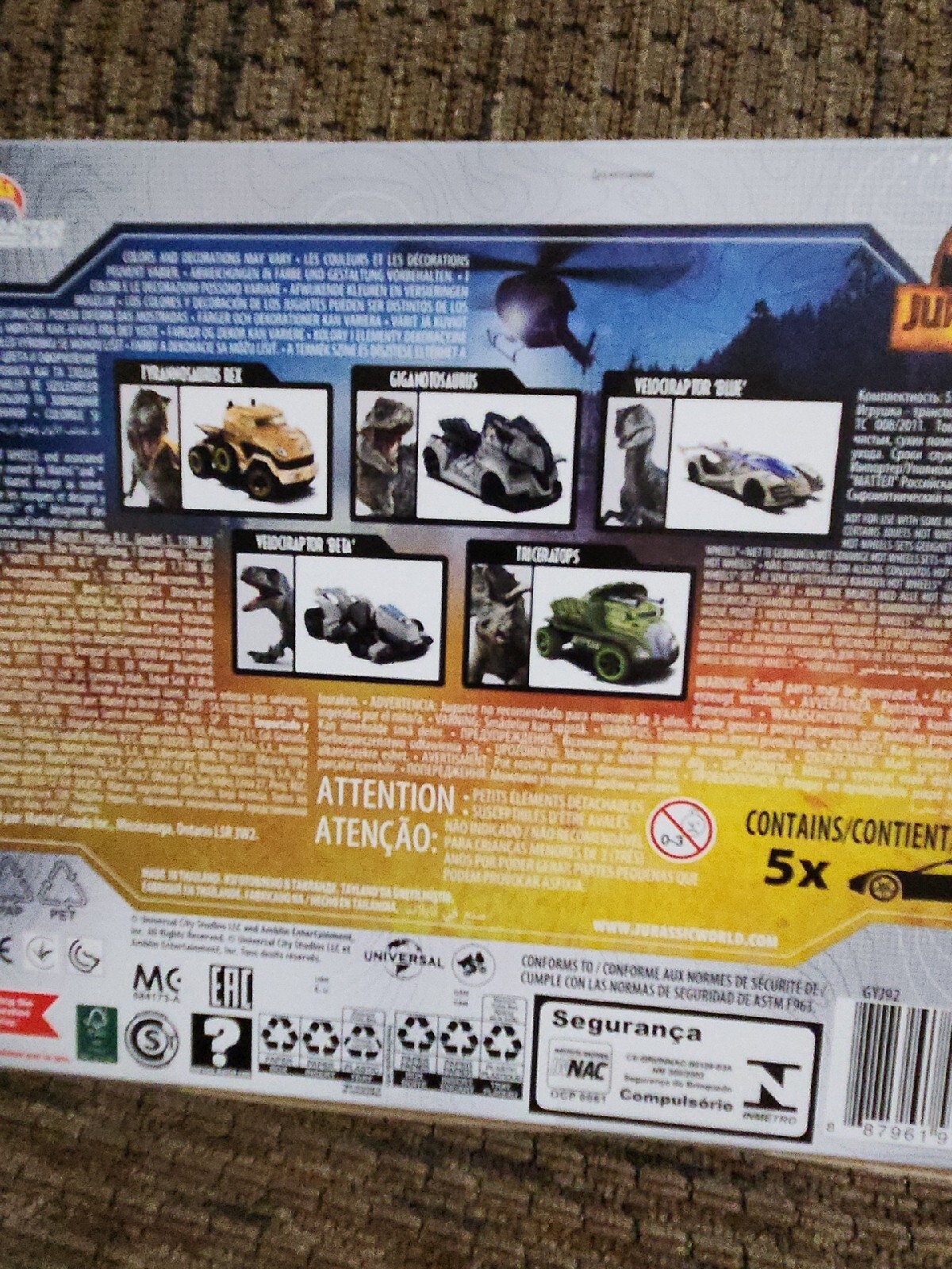 Hot Wheels Jurassic World Dominion Car Set Die Cast 1:64 – GYJ92