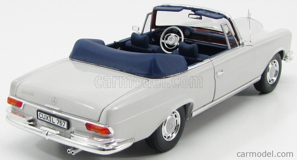 NOREV 1969 MERCEDES 280SE CABRIO Light Grey W/Removable Top 1:18*New! VERY RARE!