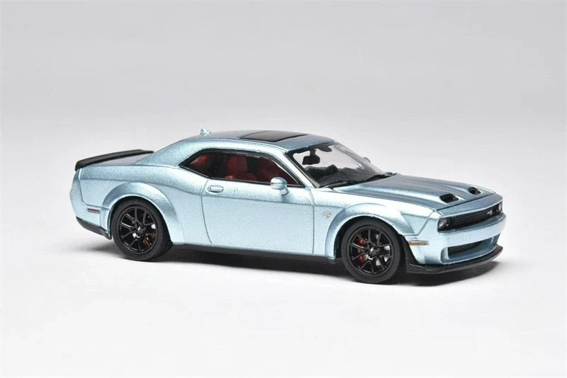 DODGE CHALLENGER SRT HELLCAT HOOD OPENS ICE BLUE 1/64 CAR BY STANCE HUNTERS SH