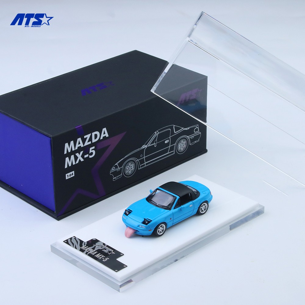 ATS 1:64 Mazda MX5 Miata NA Tongue Out Opened PopUp Lights Diecast Car Variant