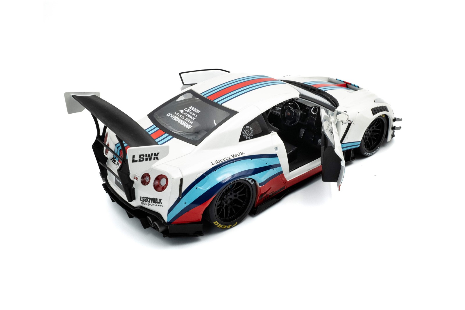 Solido 2024 Nissan GT-R (R35) W/ Liberty Walk Body Kit 2.0 Martini Racing 1:18