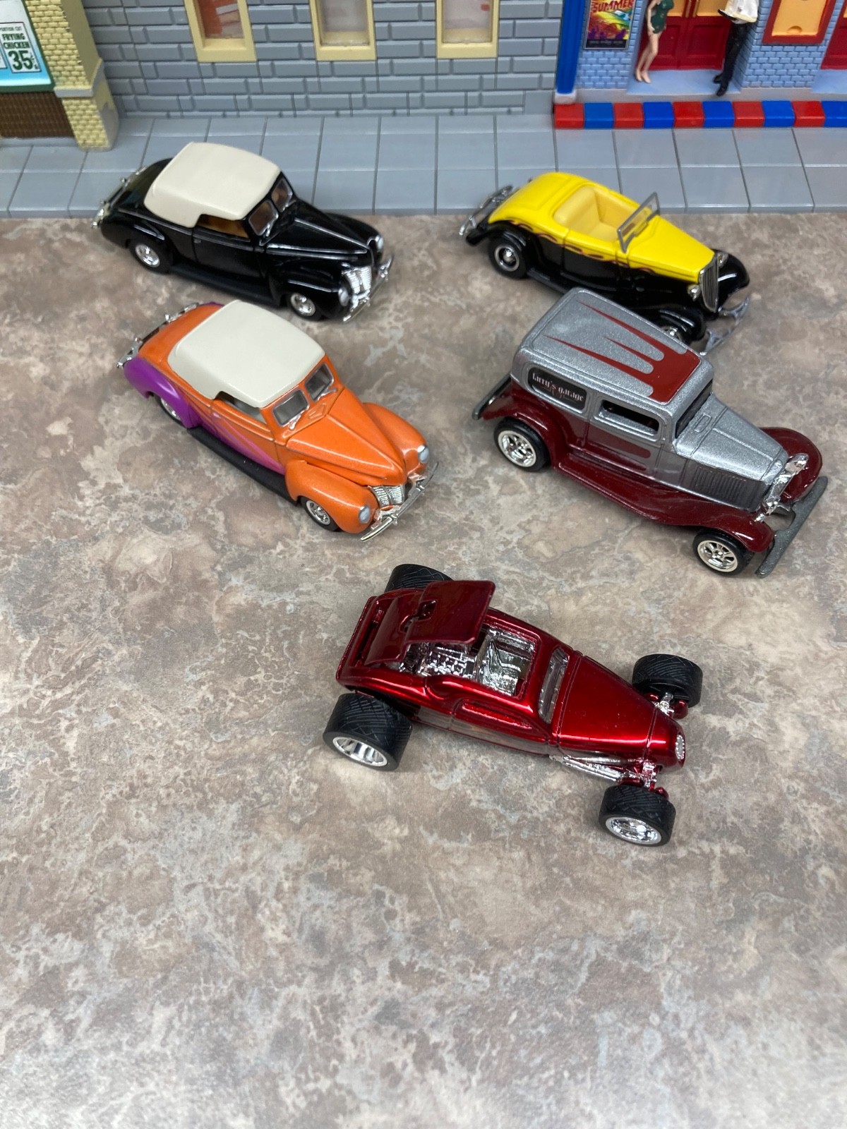 5 Hotwheels Real Riders Ford Street Rods