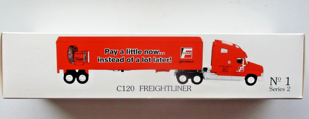 RARE FRAM No.1 Series 2 Freightliner Tractor Trailer C120 SEMI 1/64 SPECCAST DCP