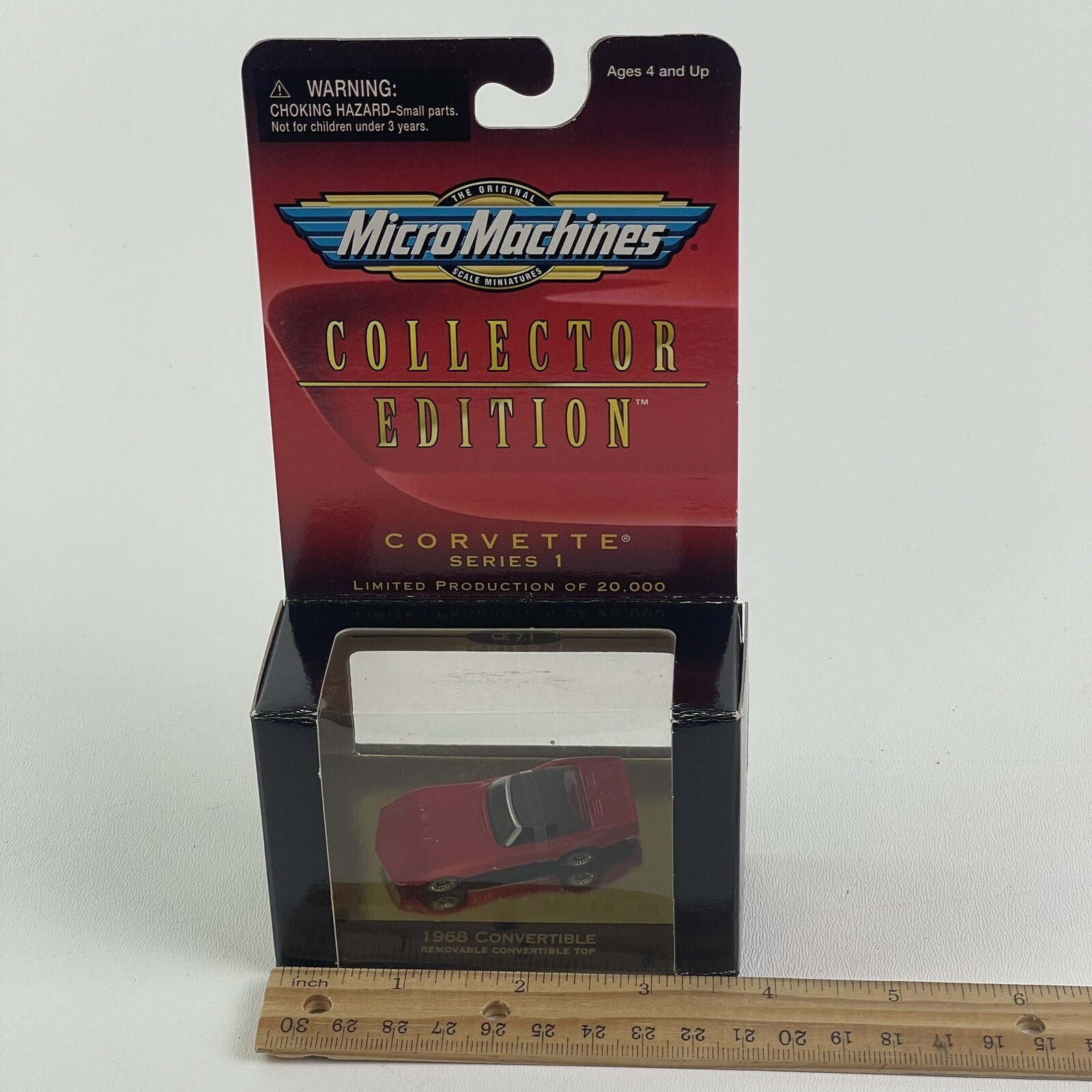 Micro Machines Corvette Series 1 1968 Convertible Removable Top 1998 RED Galoob