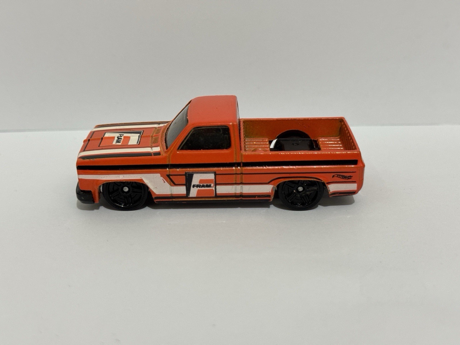 Hot Wheels 83 Chevy Silverado Orange Fram Loose (2 Pcs)