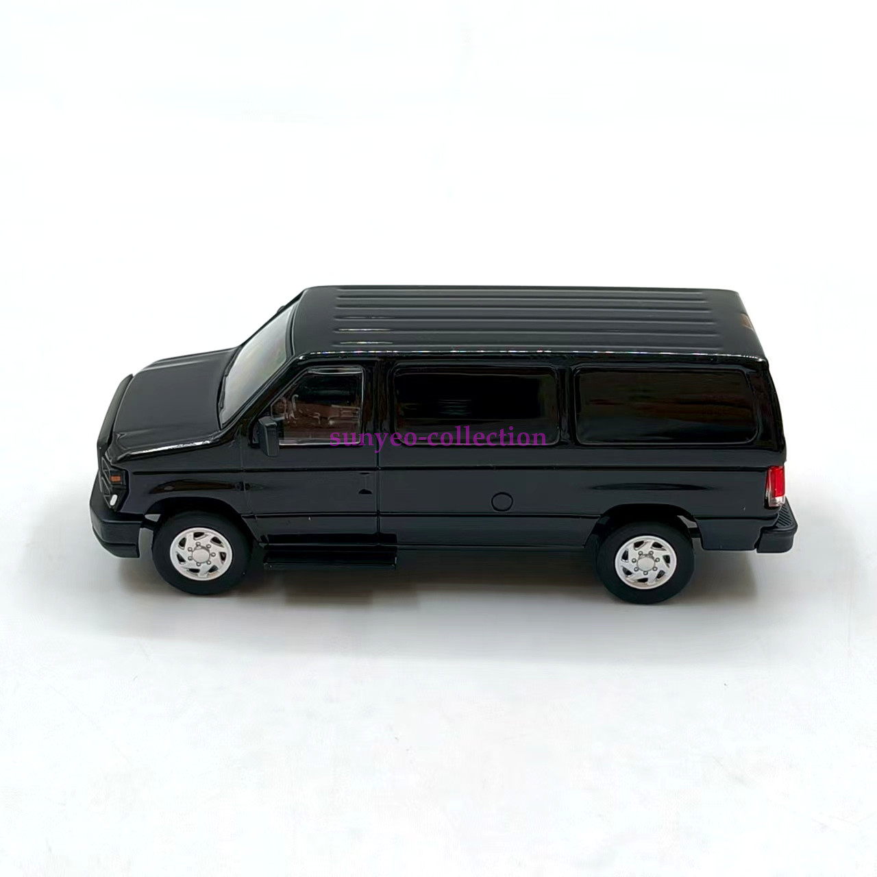 1:64 Ford E350 Van Black Unmarked Undercover Alloy Die-Cast Model Car