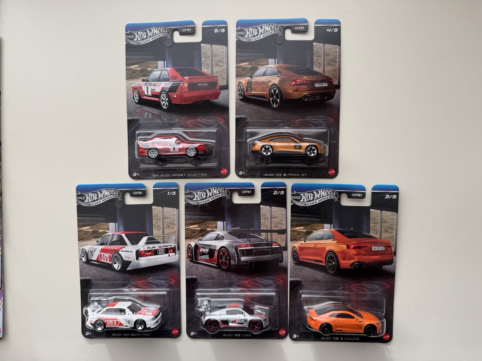 2026 Hot Wheels Silver Series Audi Complete Set Of 5