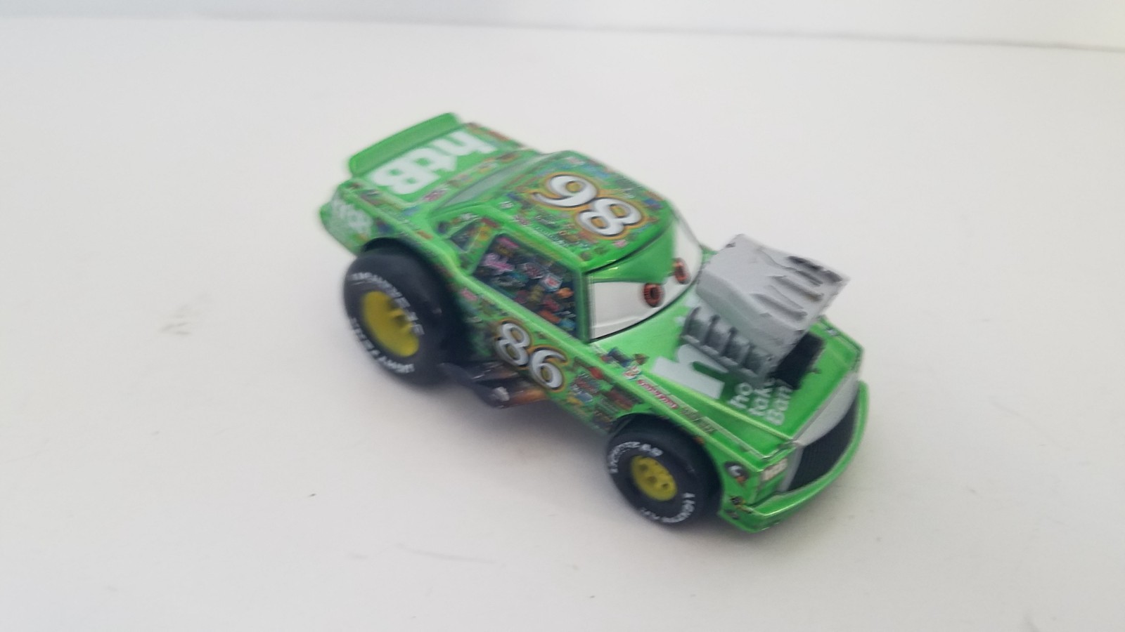 Disney Pixar Cars Green #98 Chick Hicks Diecast Car Vehicle Lot 2 Hot Roddin
