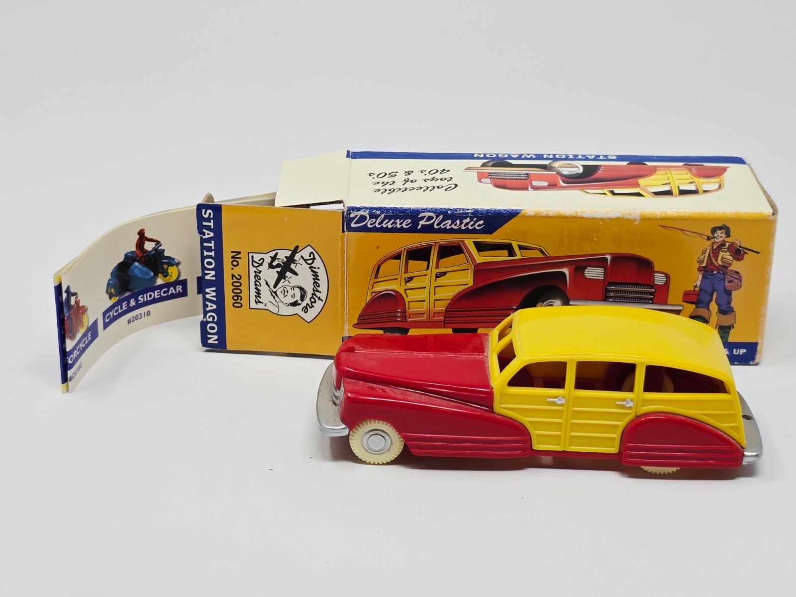 Dimestore Dreams 1940’s Red & Yellow STATION WAGON #20060 Deluxe Plastic 1:43