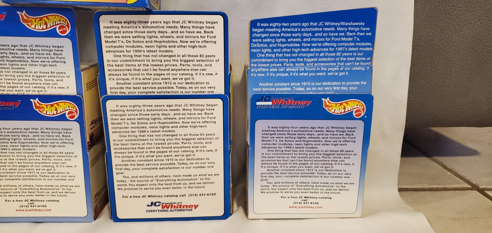 (15) 96-2000 HOT WHEELS JC WHITNEY LIMITED EDITIONS NMIB RARE/VTG/RARE NICE SET