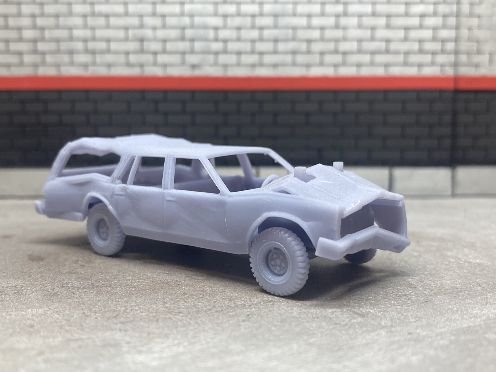 1/64 Scale 3D Printed Chevy Wagon Demolition Derby Demo Car For Diecast Diorama