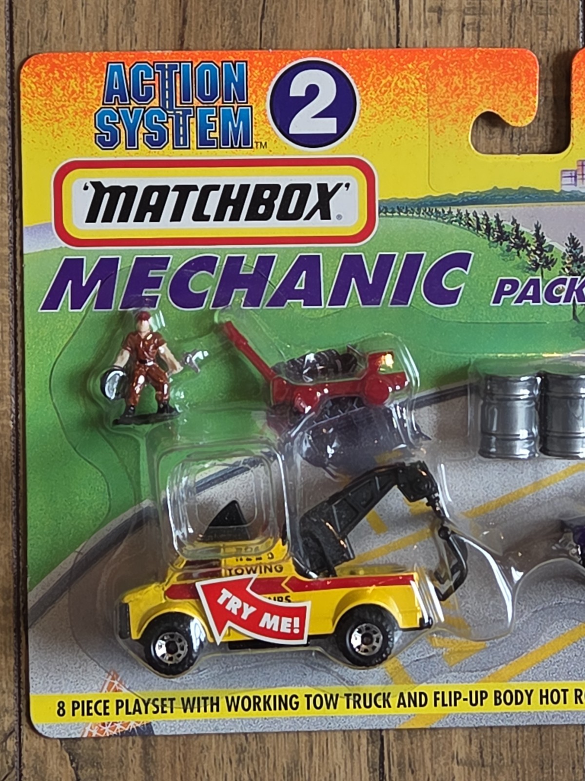 1996 Matchbox Action System Mechanic Pack w/ 68 Hemi Charger Rob’s Towing