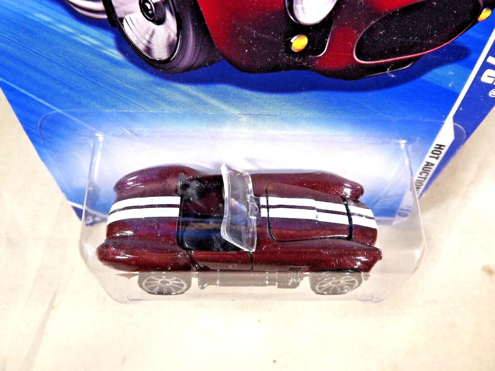 2010 Hot Wheels #165 Hot Auction 7/10 SHELBY COBRA 427 S/C Dark Maroon w/10 Sp