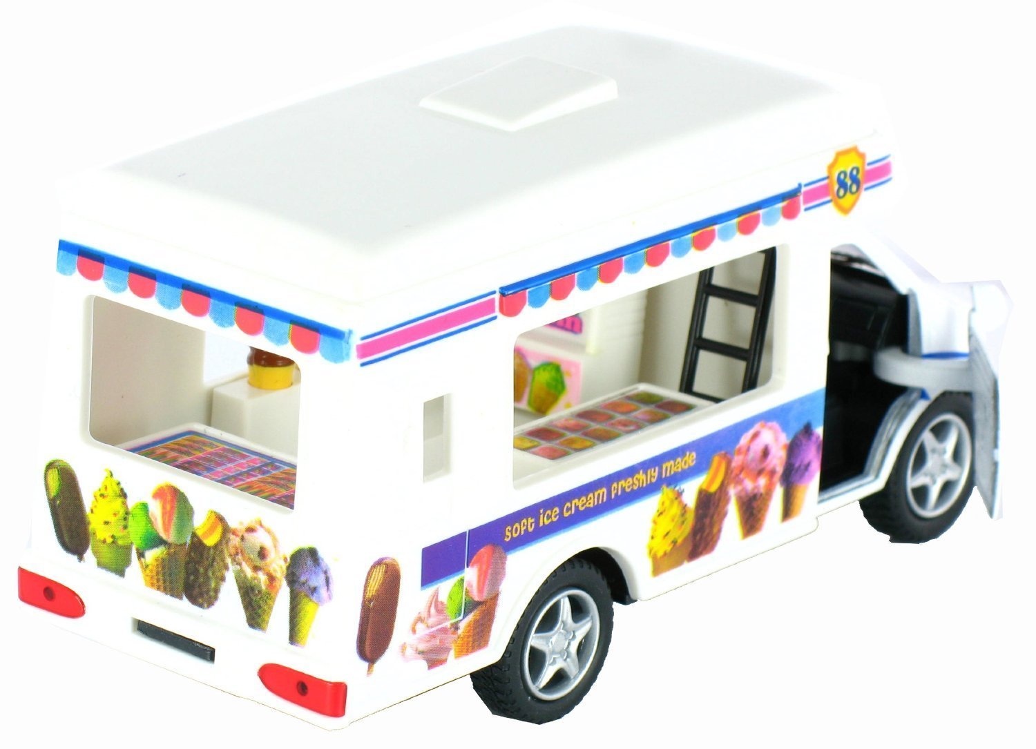 Kinsmart Softy Ice Cream Truck diecast model with pull back action 5″ fun toy