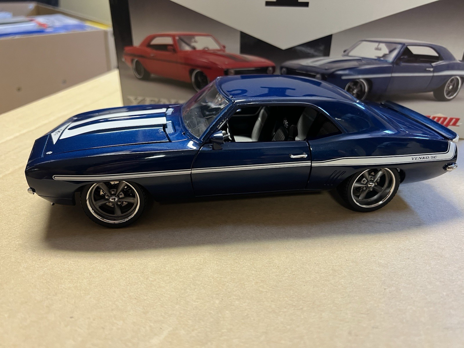 1/18, 1969 CAMARO YENKO/SC STREET FIGHTER IN BLUE, #28 OF 996.