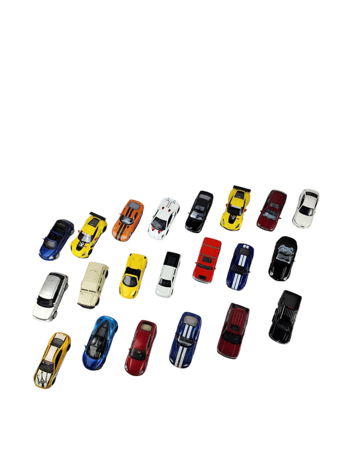 Diecast Pullback Action Vehicles Lot of 21 Cars Trucks Various Scale Friction