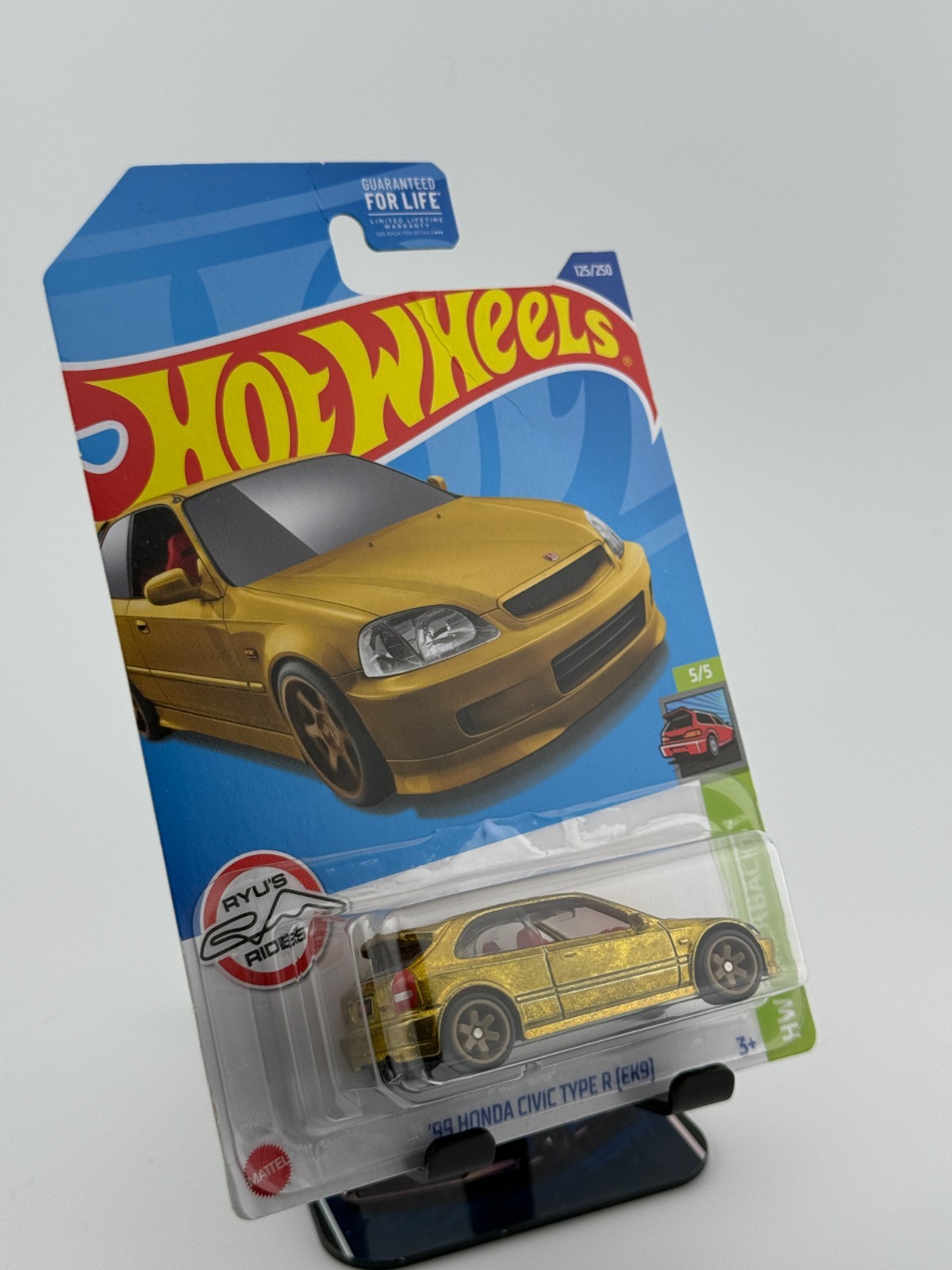 2022 Hot Wheels Super Treasure Hunt STH ’99 Honda Civic Type R EK9 Golden Nugget