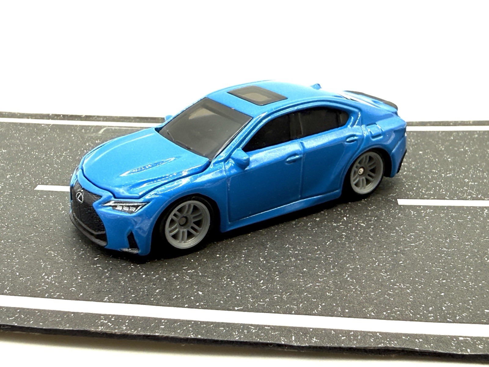 Matchbox Moving Parts 2024 Lexus IS 500 (blue) CUSTOM LOWERED WHEEL SWAP by AEB