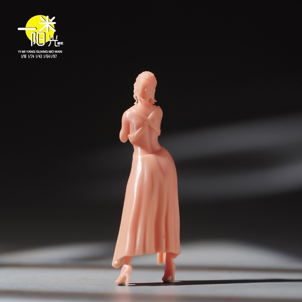 Resin 1/18 1/24 1/43 1/64 1/87 Modern Lady Unpaint For Mini Figure Model Toys