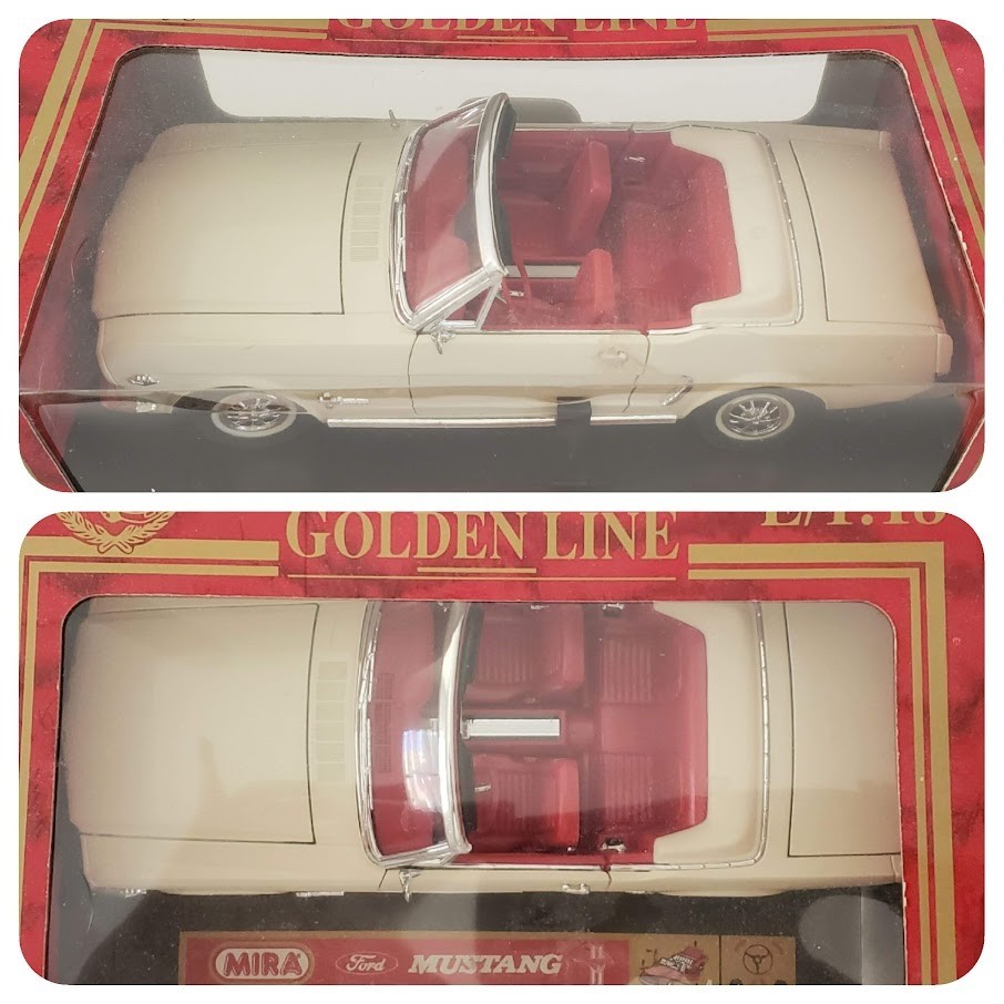 MIRA Golden Line 1:18 Die Cast 1964 ½ Ford Mustang Red Coupe White Convertible 2